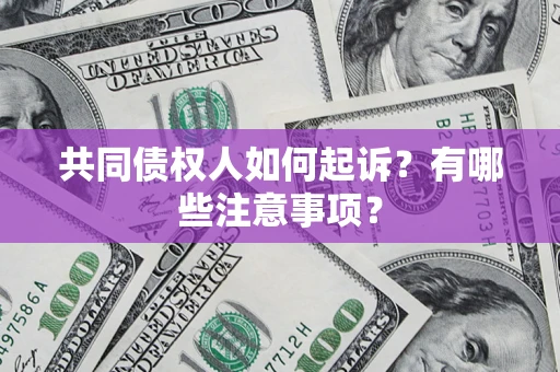济南共同债权人如何起诉？有哪些注意事项？